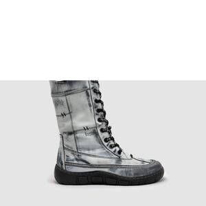 NEW KCR GROUP women’s original tall thick zip-up leather boots in white